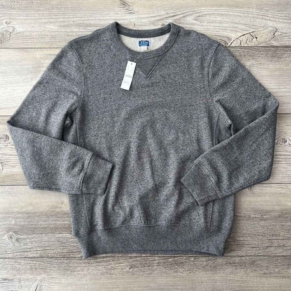 J. Crew French Terry Crewneck Sweatshirt Dark Gray Long Sleeve NWT Men’s Size S